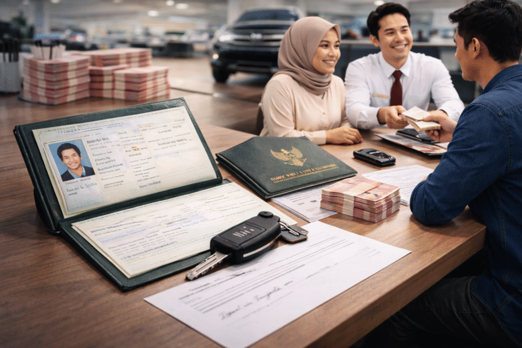 Ilustrasi proses gadai BPKB mobil tanpa BI checking untuk pencairan dana cepat